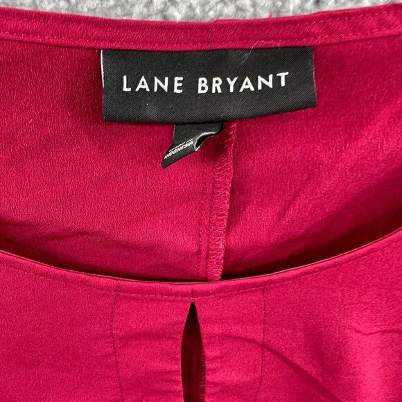 Lane Bryant Womens Top 20 Maroon 100% Polyester Cold‎ Shoulder Pullover Shirt - Picture 3 of 10